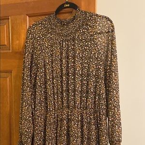 Madewell - XL Worn ONCE floral black midi dress!